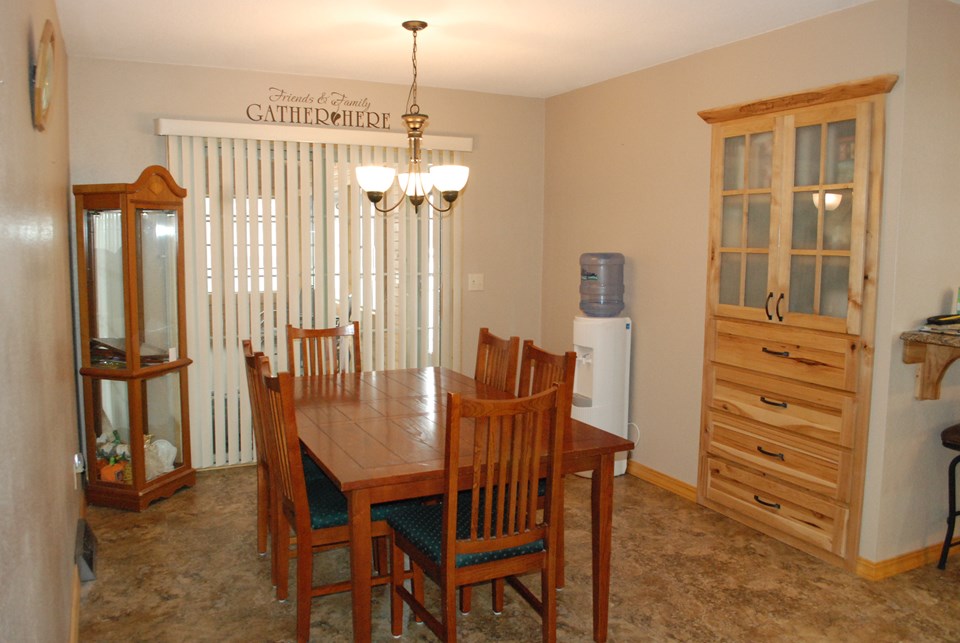 dining room with 3 season porch attached