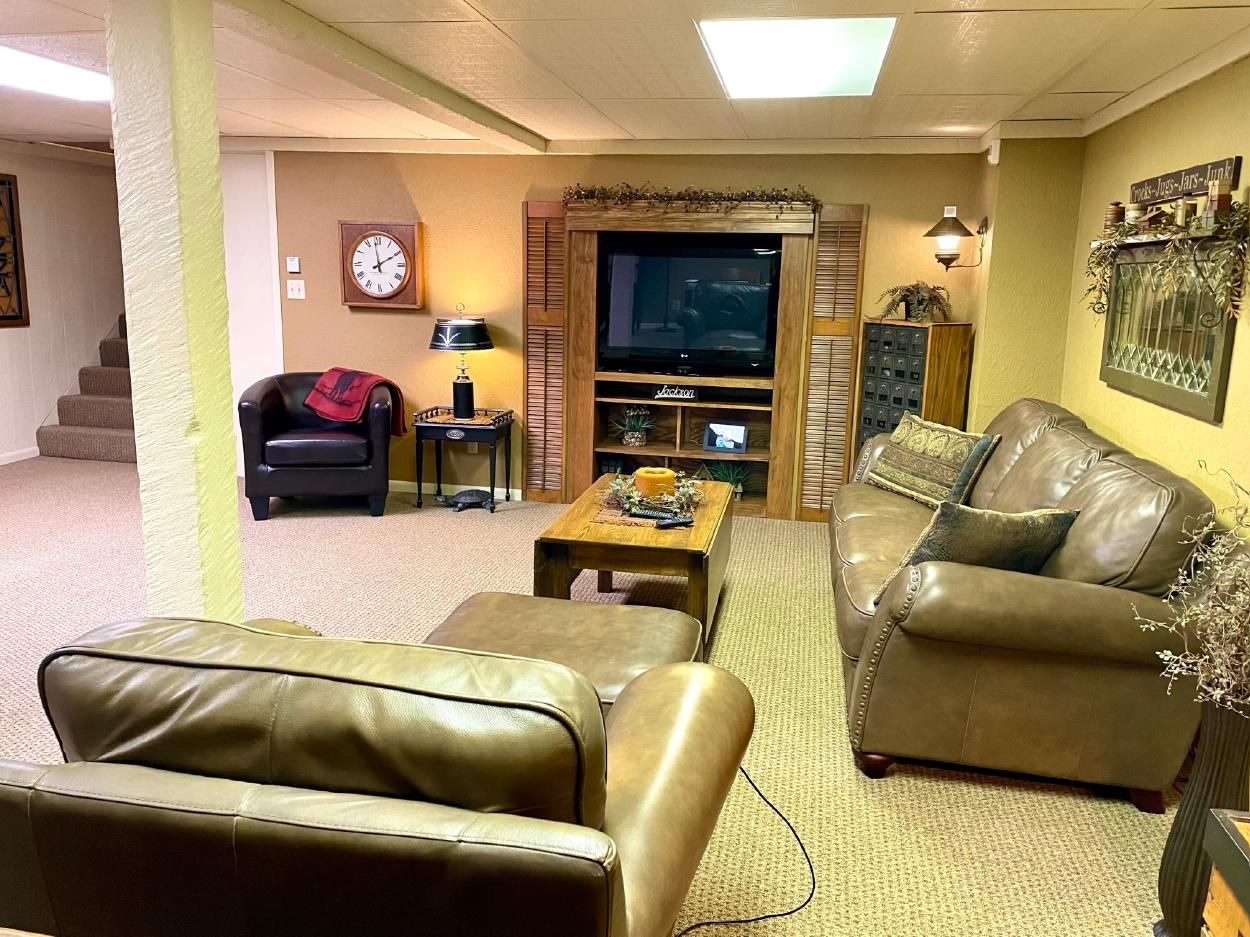 family room in lower level