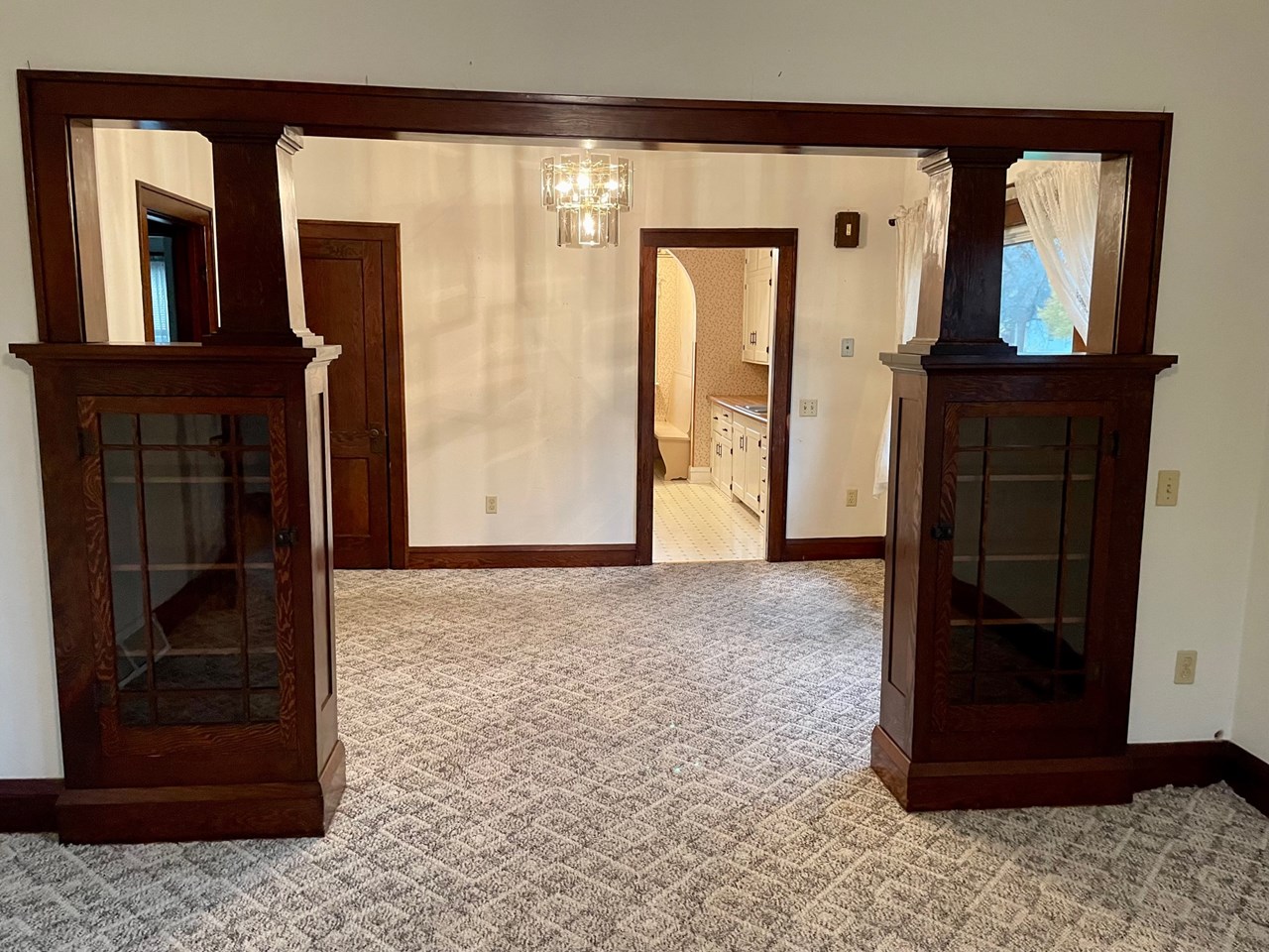 living room looking to formal dining area