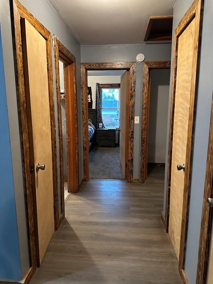 hallway with storage closets