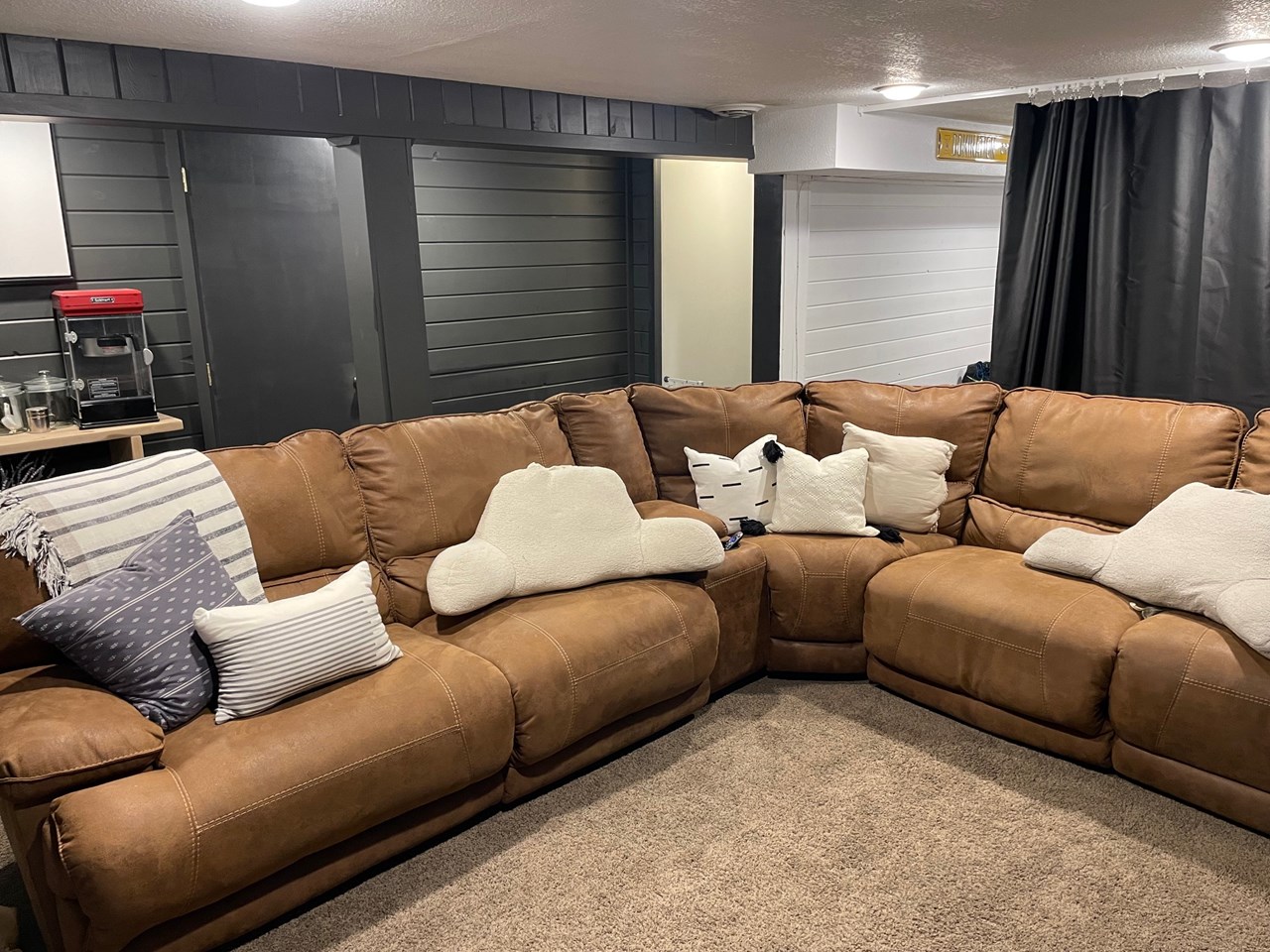 large family room in lower level