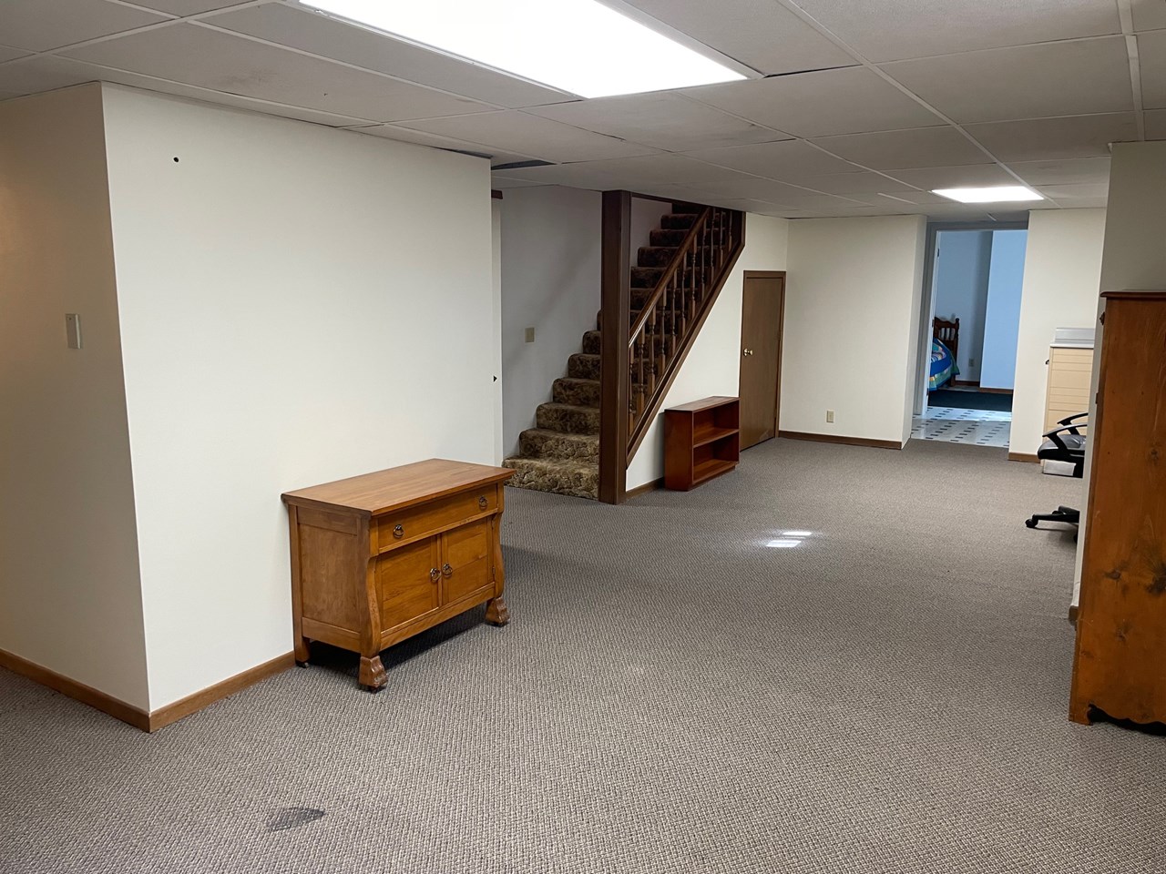 family room in lower level