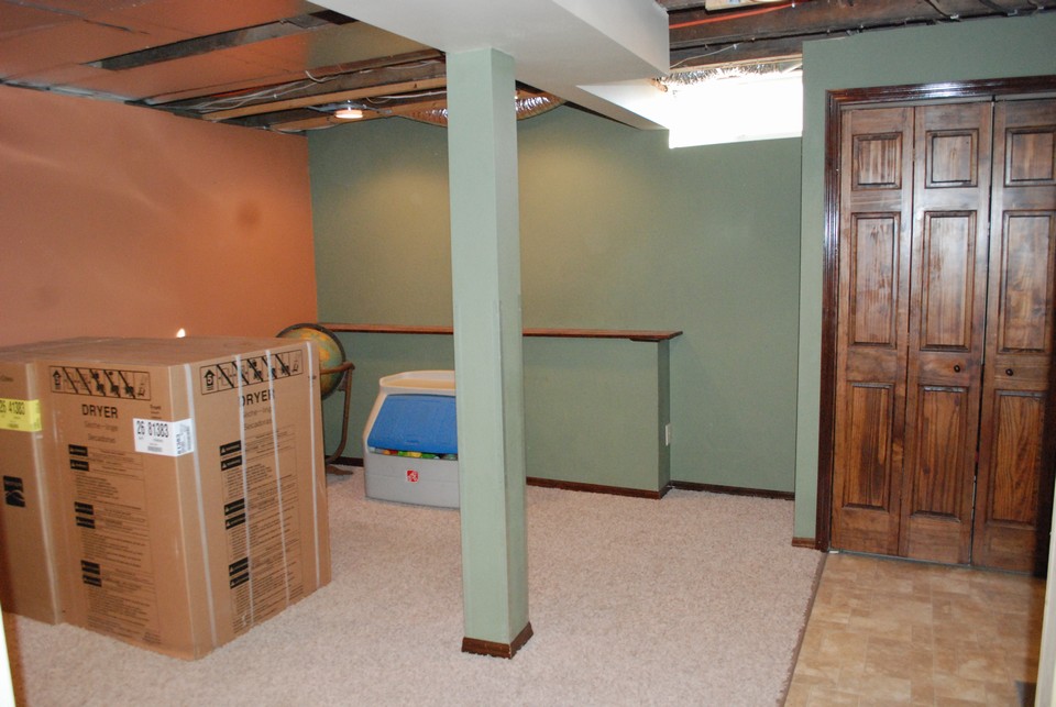family room area in lower level