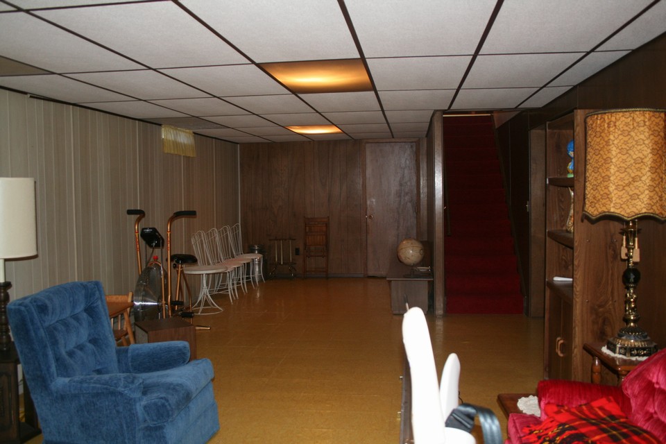 family room in lower level