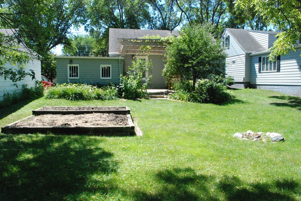 garden area in backyard