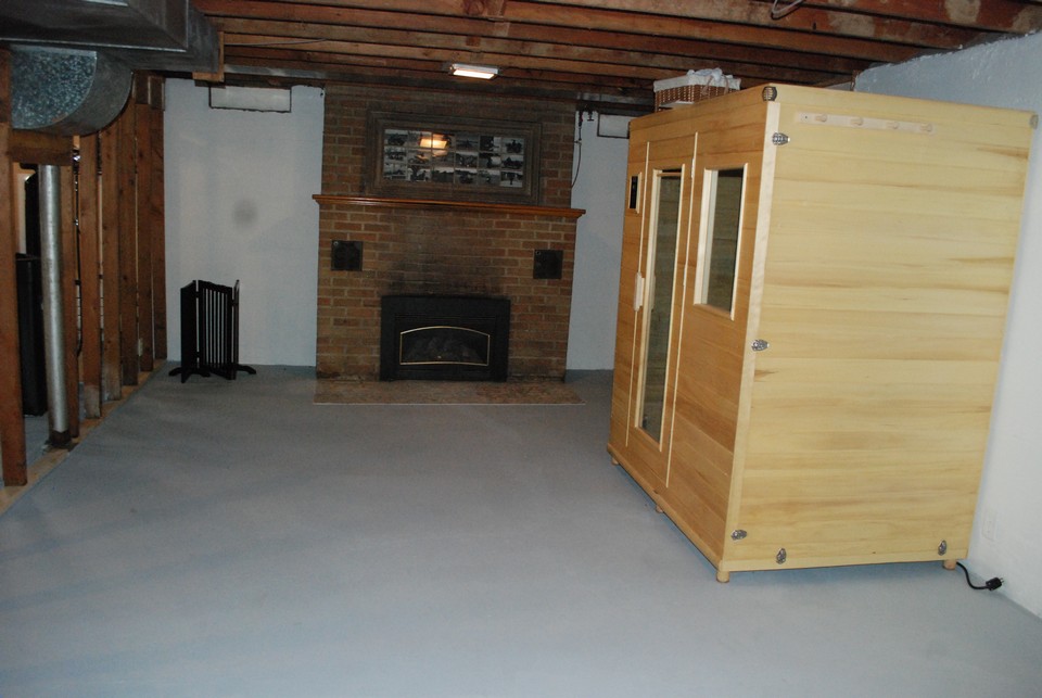 semi finished basement family area