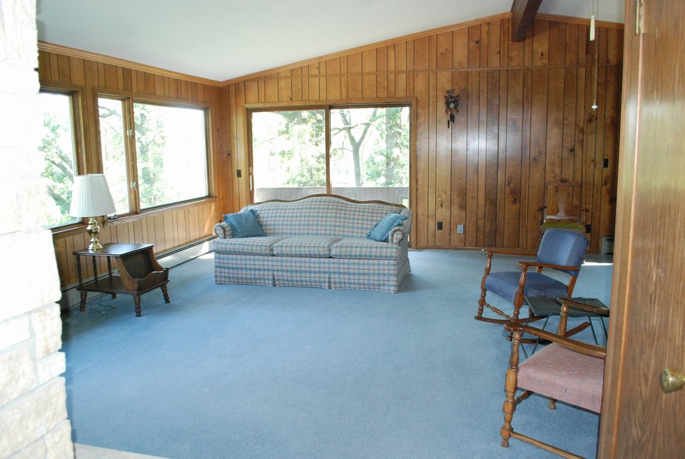 living room with deck