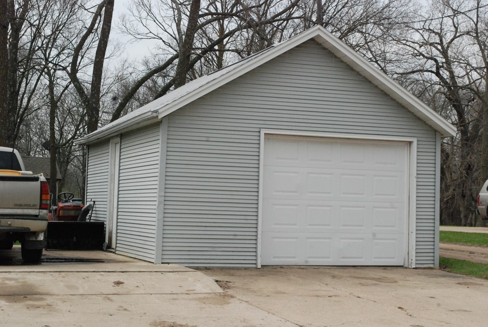 detached garage and parking pad