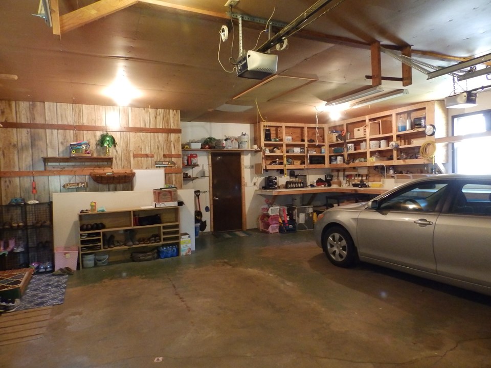 attached garage with storage