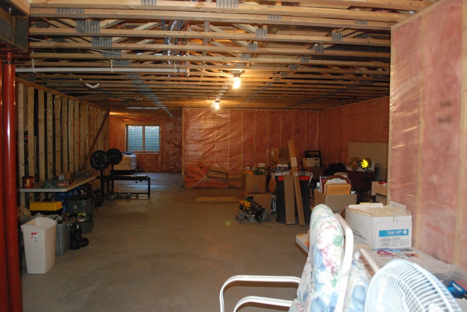unfinished basement family area