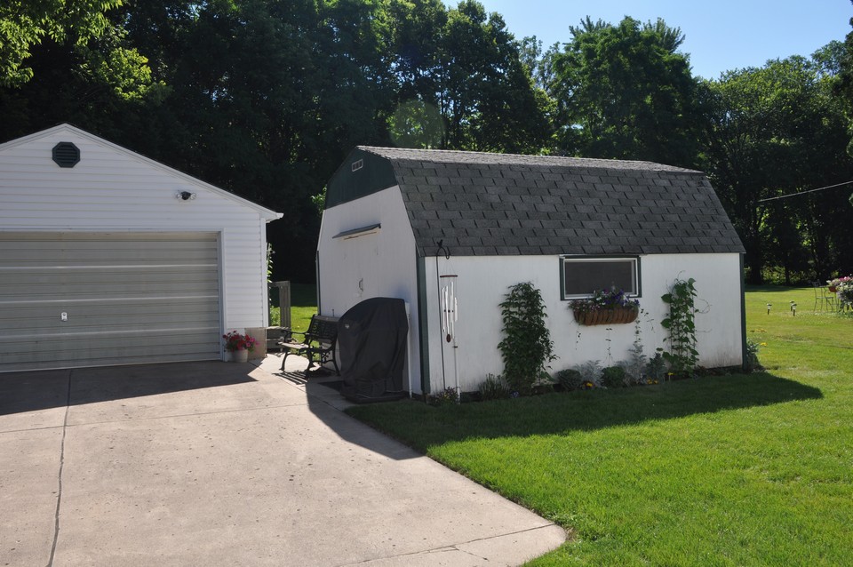 detached garage and shed