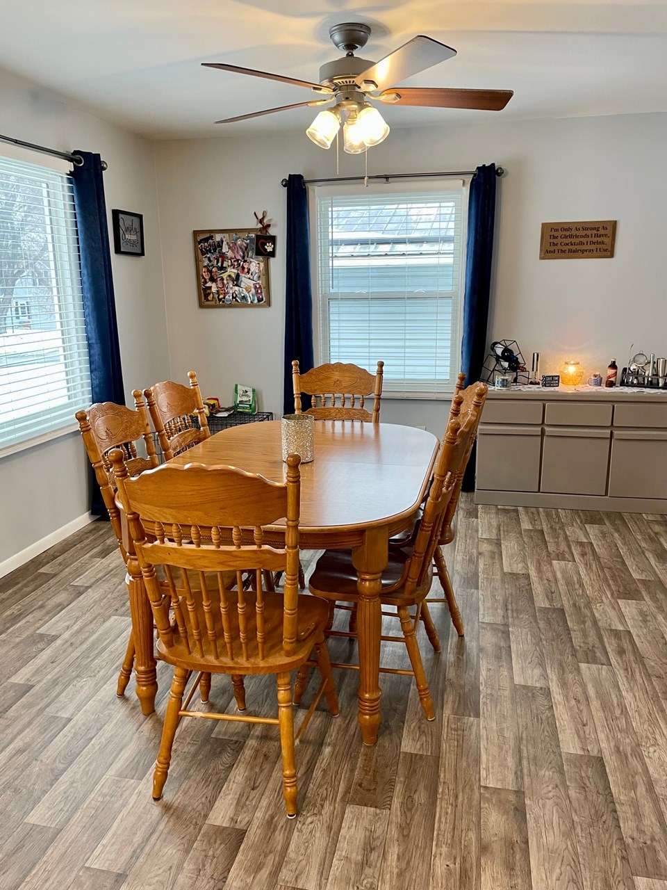 dining area open to kitchen