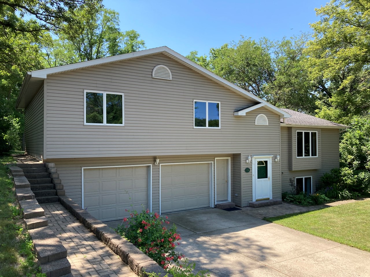 four bedroom home on a very private lot with large backyard