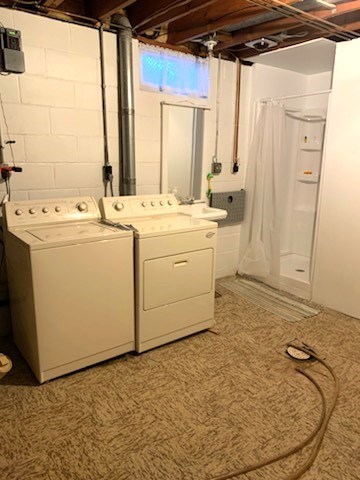 laundry and 3/4 bath in basement