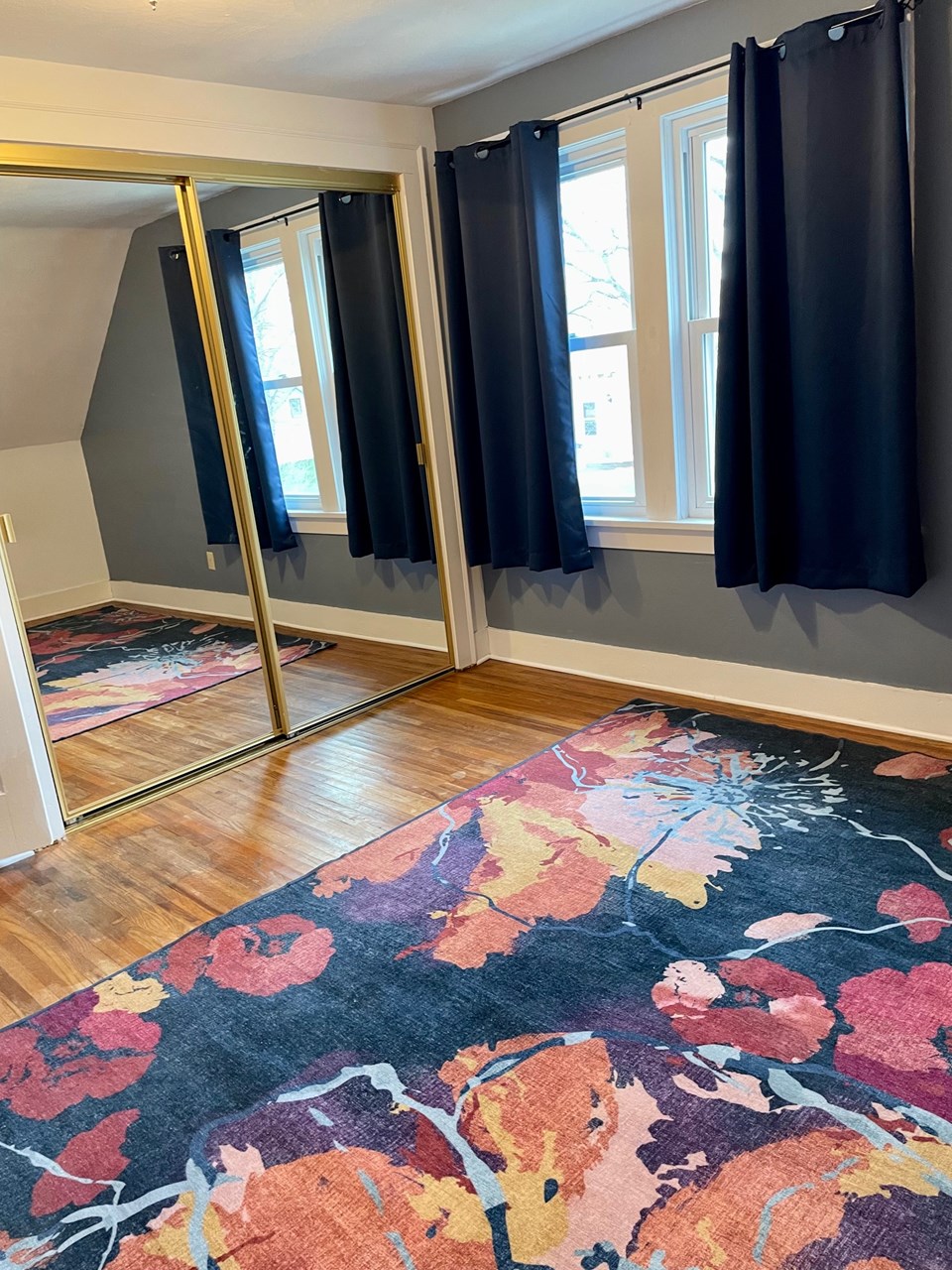 wood floors and nice closet space