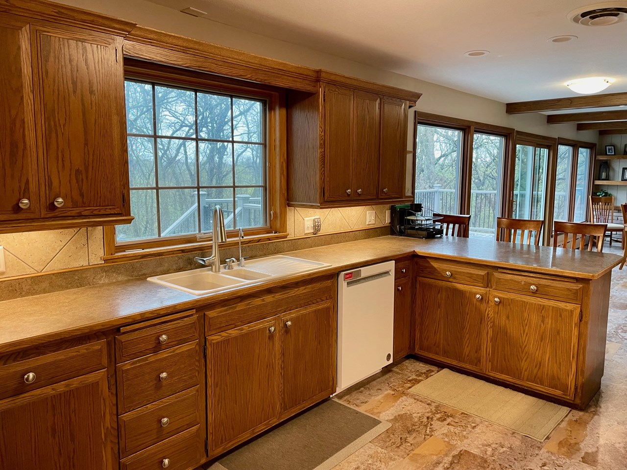kitchen and dining area