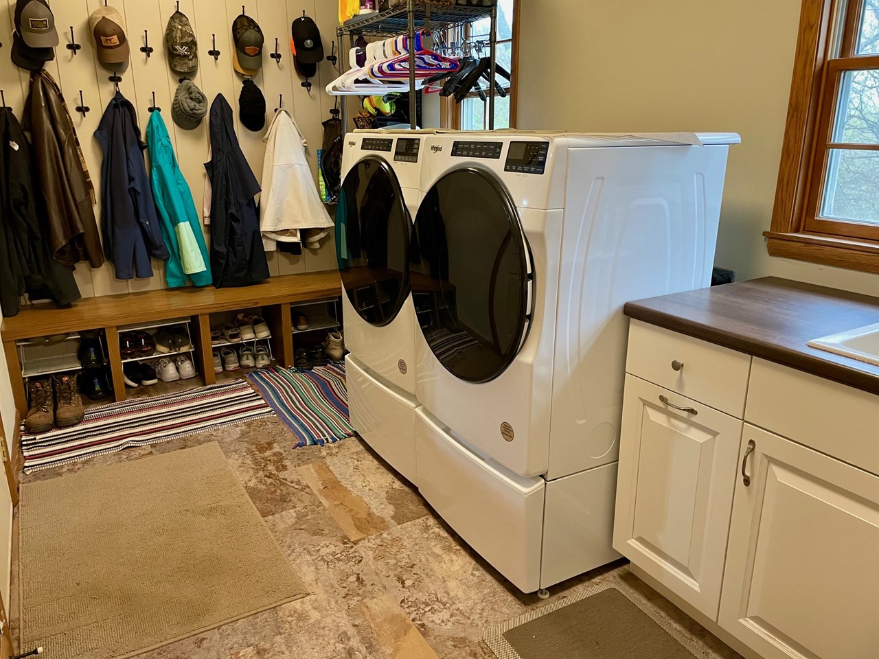 laundry area and entry from garage