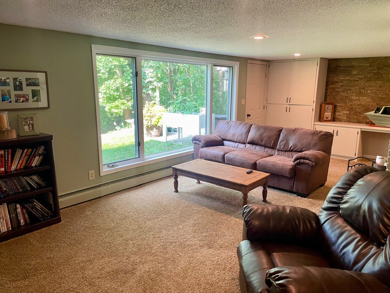 family room lower level with walk-out to patio and backyard