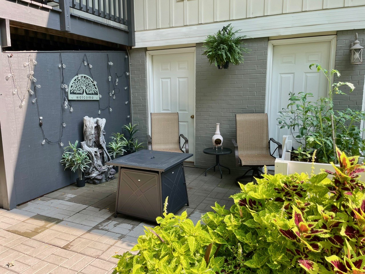 lower patio area and storage under deck