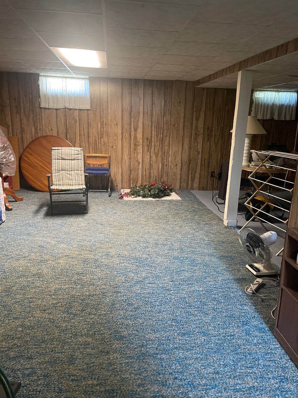 family room in lower level
