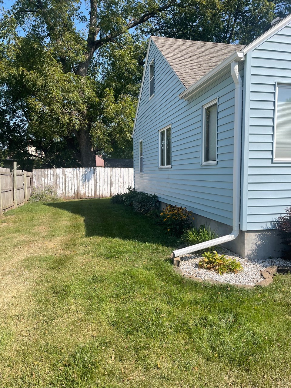 side yard to the west