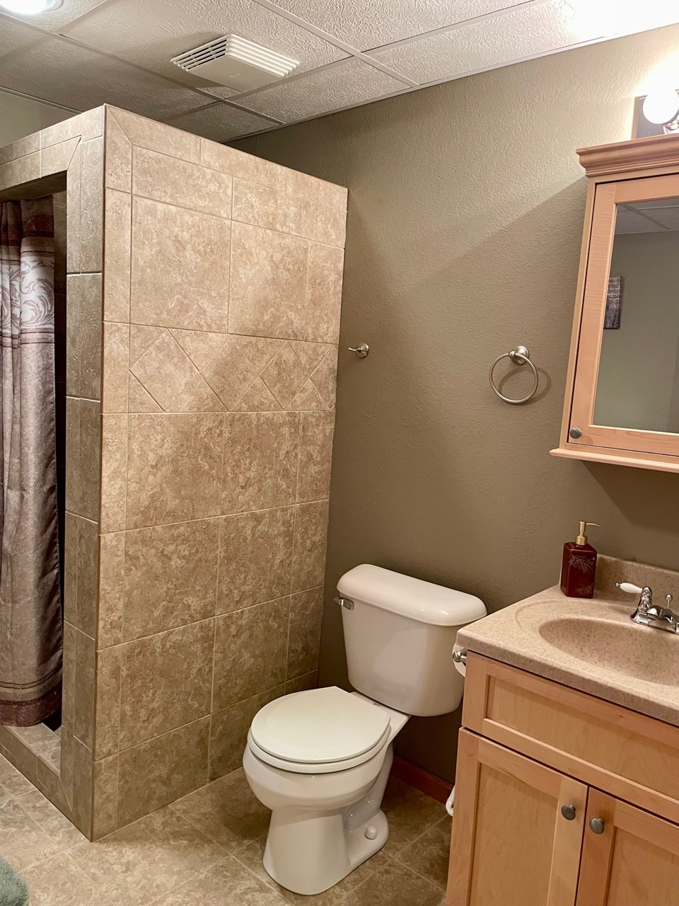 3/4 bath in lower level