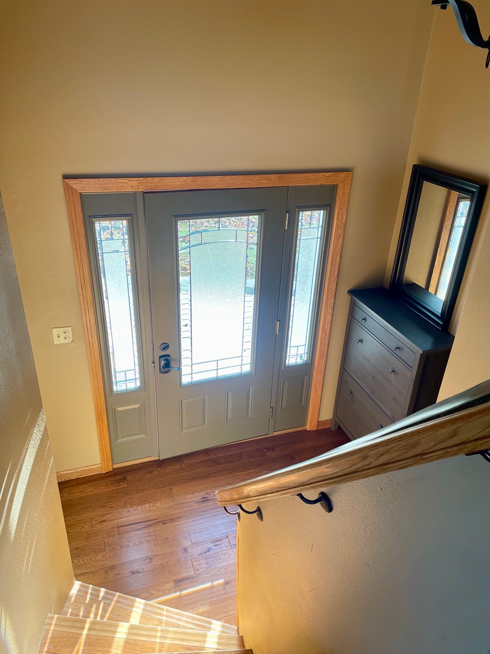 split level home entry with closet
