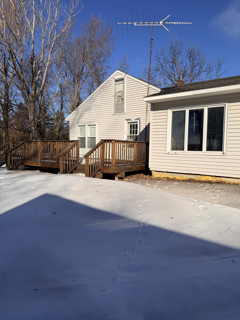 large deck overlooking property
