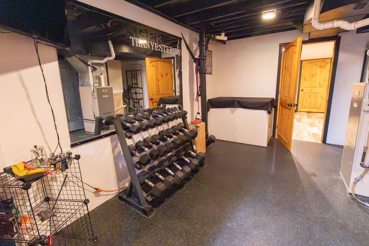 workout space / storage room