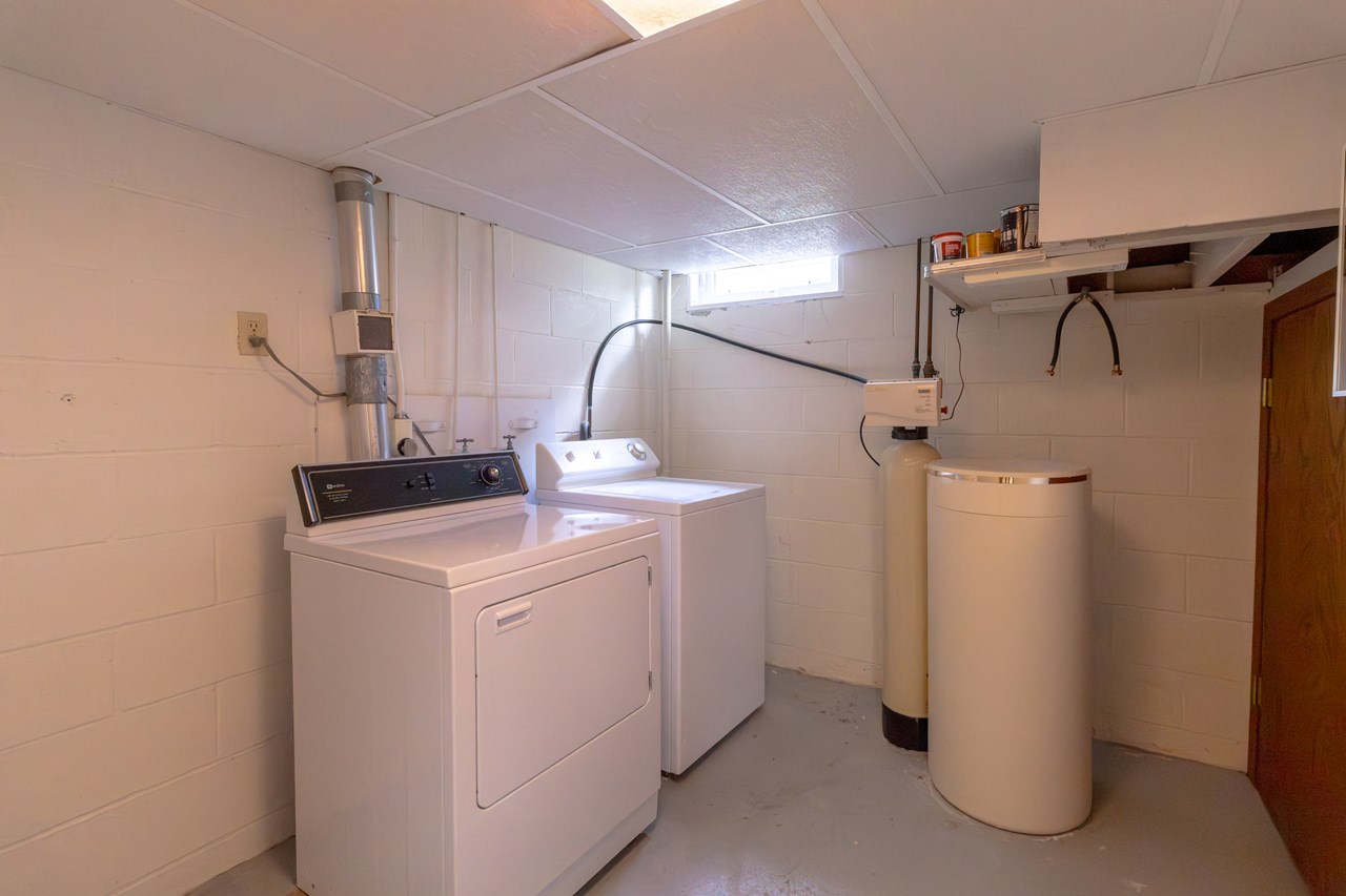 laundry space in basement