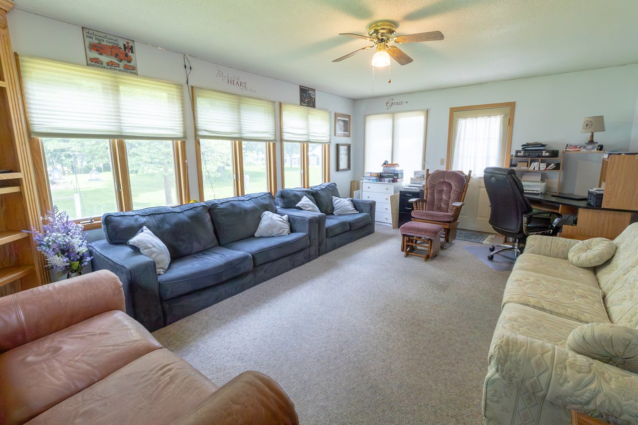 three seasonal family area with access to backyard