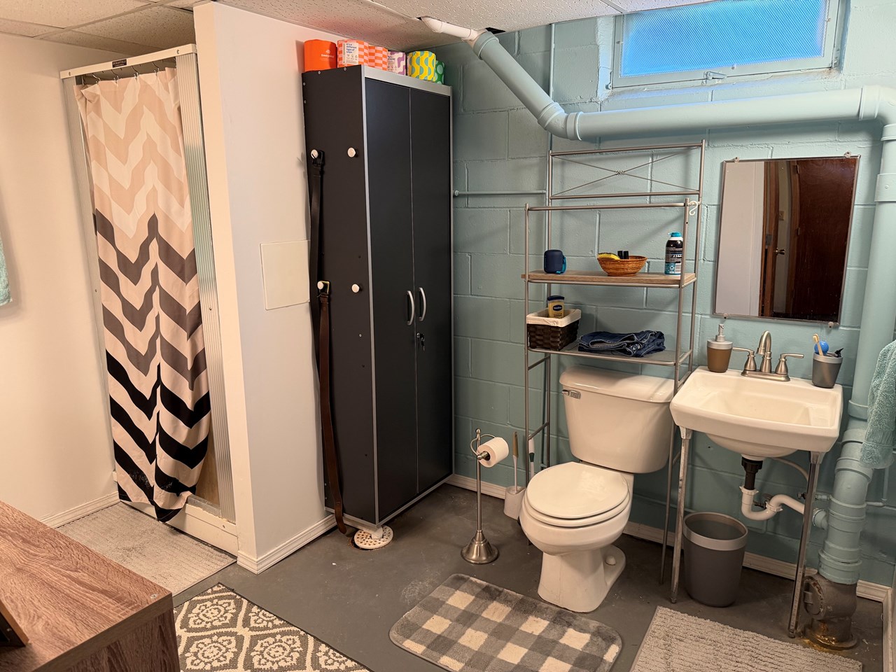 3/4 bath in lower level