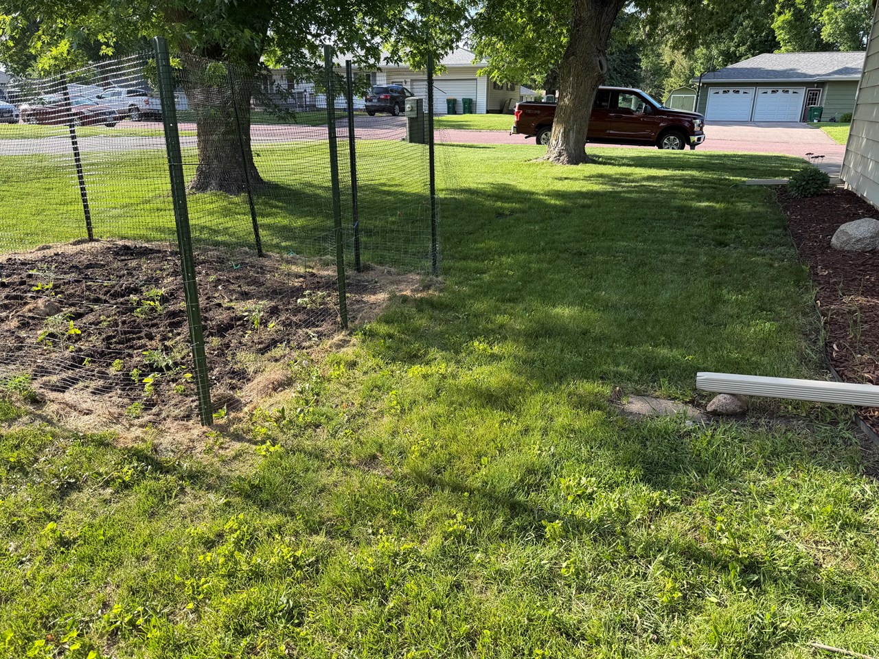 small garden on westside of home