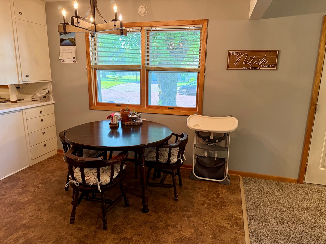 dining area open to kitchen & living room